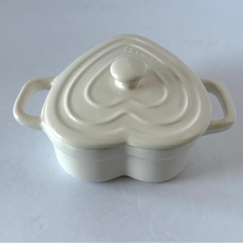 Martha Stewart Heart Cocottes Stoneware — Cream